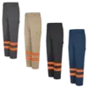 Hi Vis Cargo Pants Collection with Orange Reflective Tape for Tow Truck Drivers and Outdoor Workers