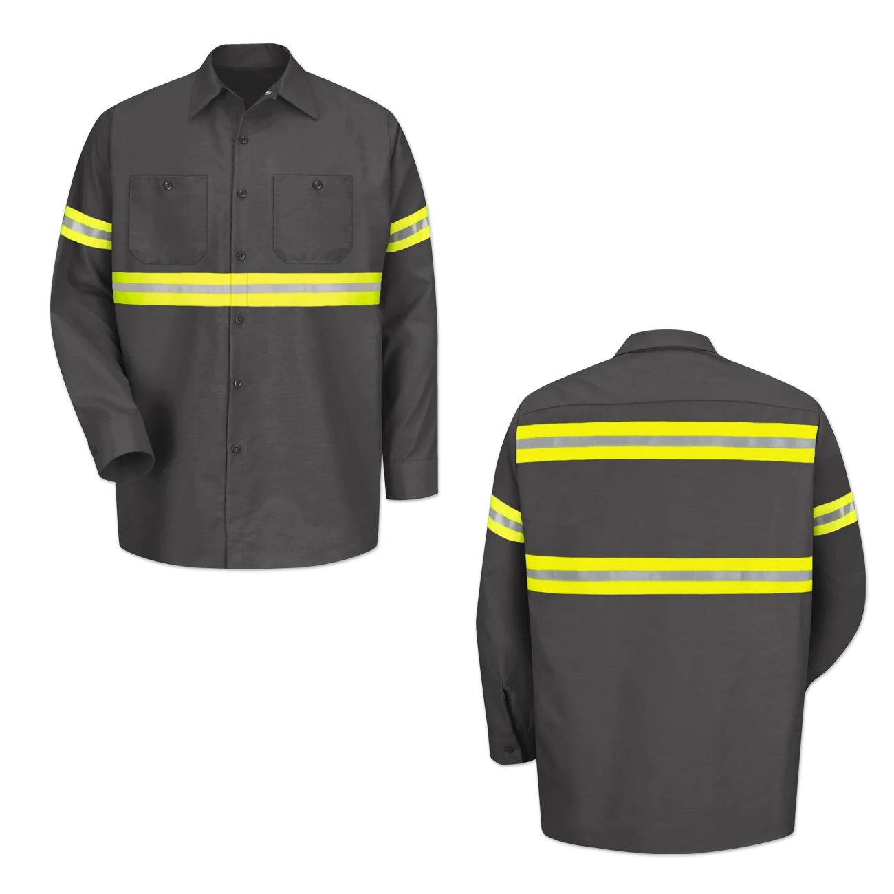 Liliana Hi Vis custom sewn on reflective tape work shirt
