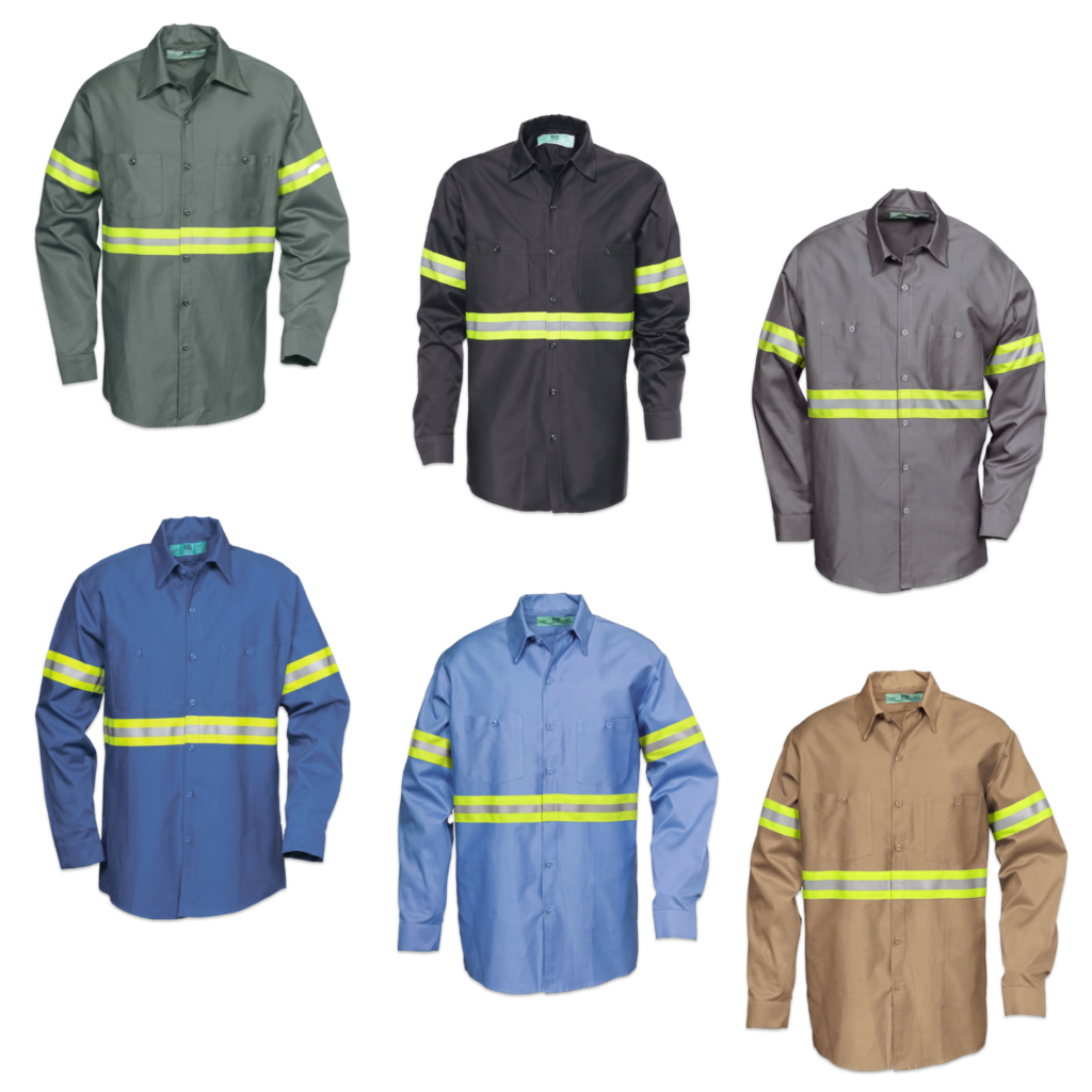 Reed 100% Cotton Hi-Vis Work Shirt - Long Sleeve