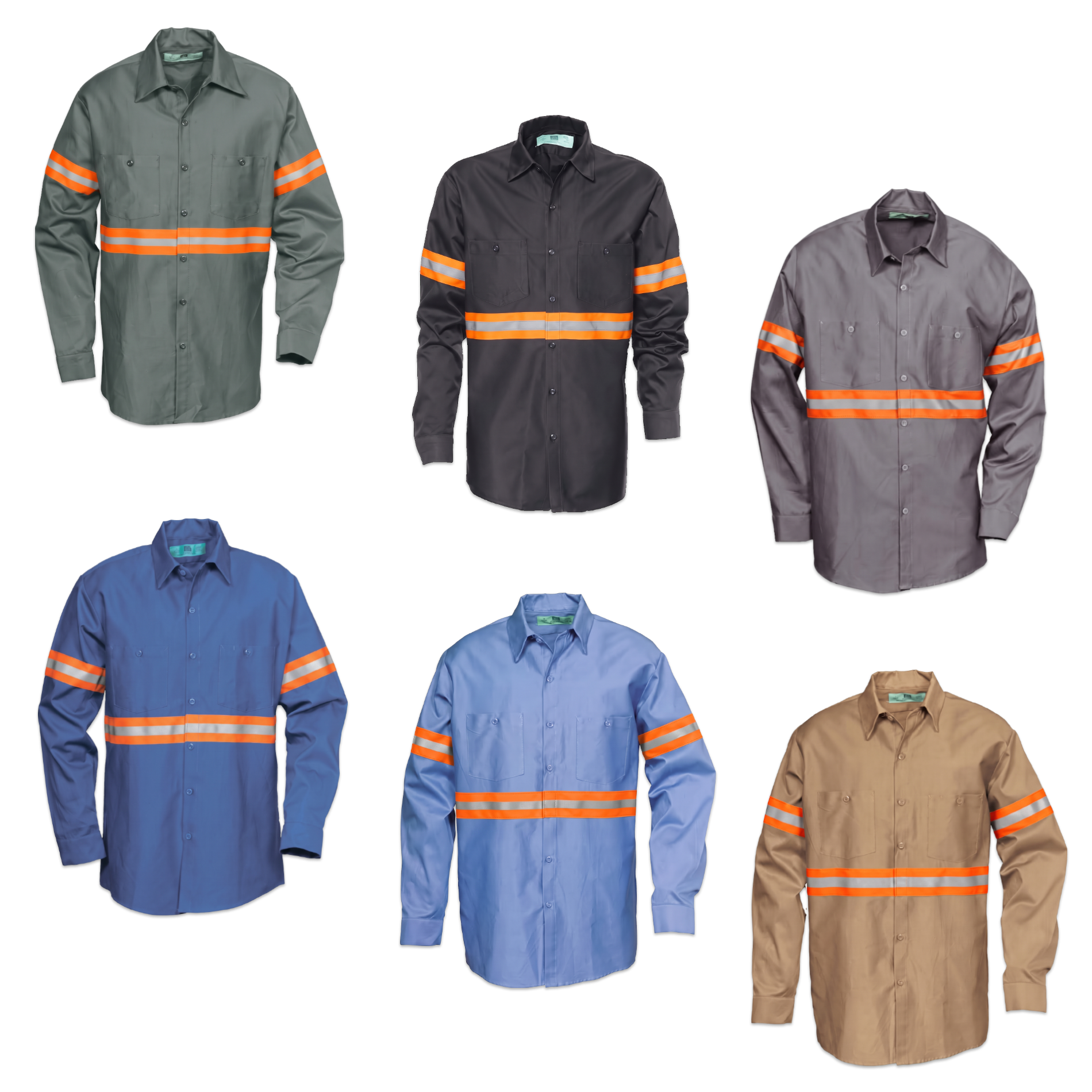 Reed 100% Cotton Hi-Vis Work Shirt - Long Sleeve - Image 2